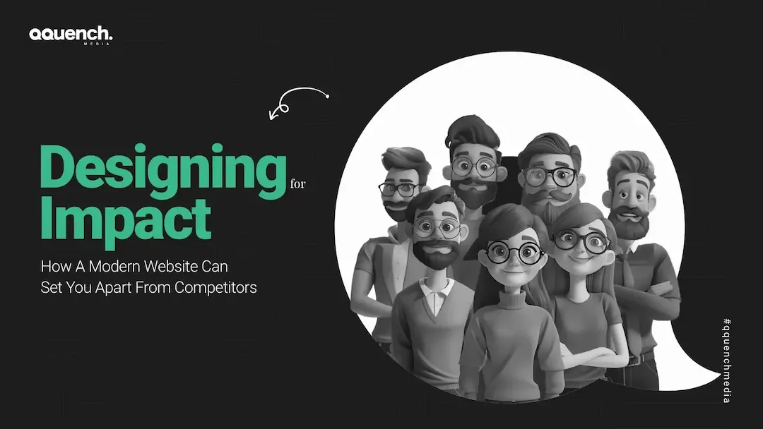 Monochrome digital illustration of a diverse team, highlighting the bold impact of modern website design.