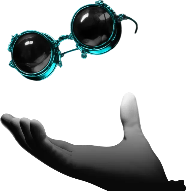 Jester Hand with floating specs 