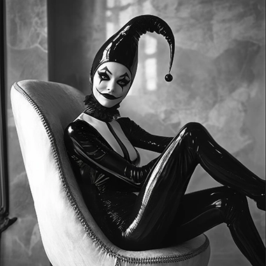 Jester on chair