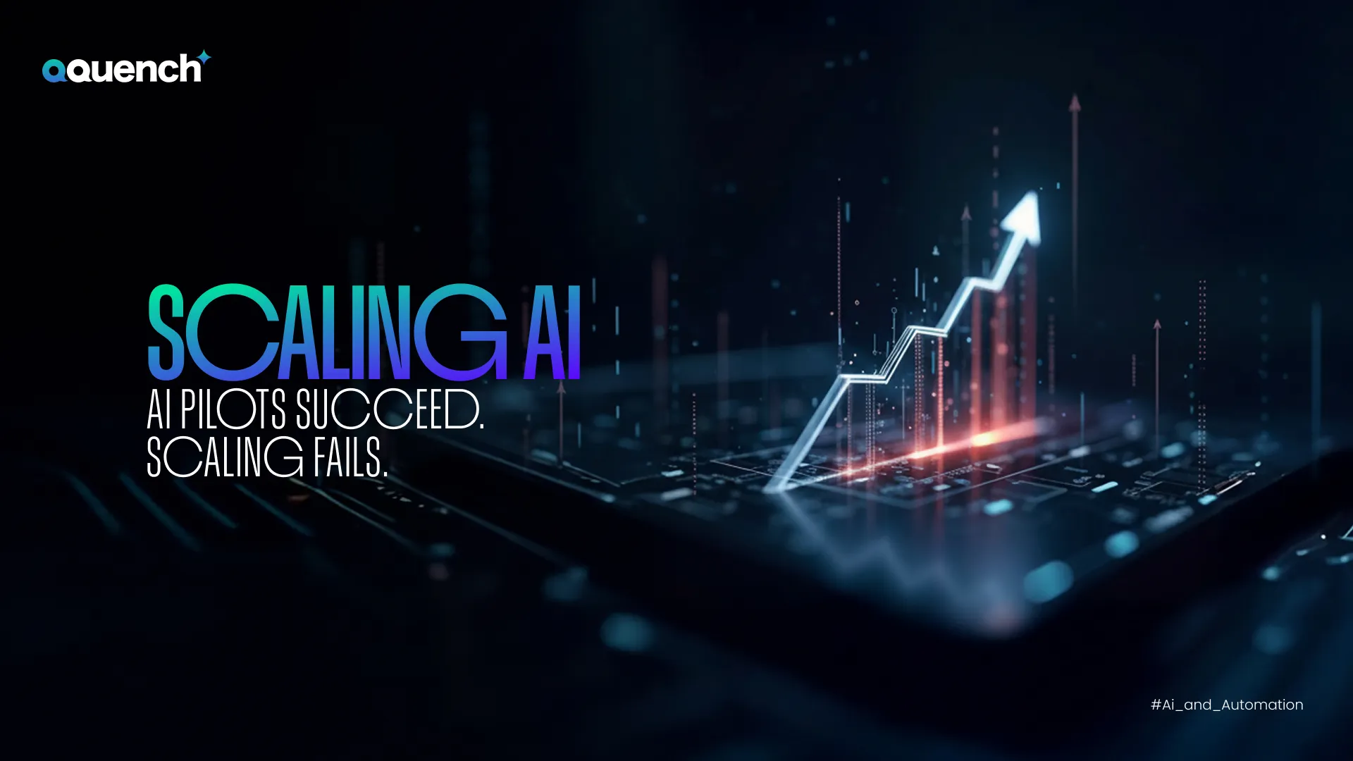 Diagram showing a successful AI pilot breaking down when expanded across enterprise systems, pilots